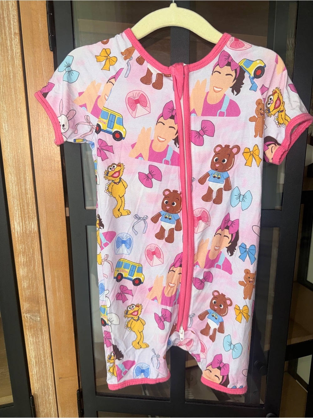 Ms. Rachel bamboo shortie romper set zippy bows toddler girl short sleeve onesie